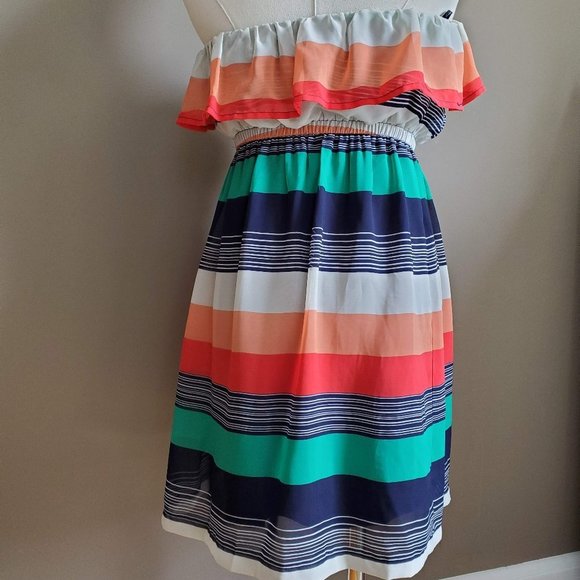 Forever 21 dress Sm Petite Multi Color Strapless - Picture 4 of 6